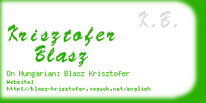 krisztofer blasz business card